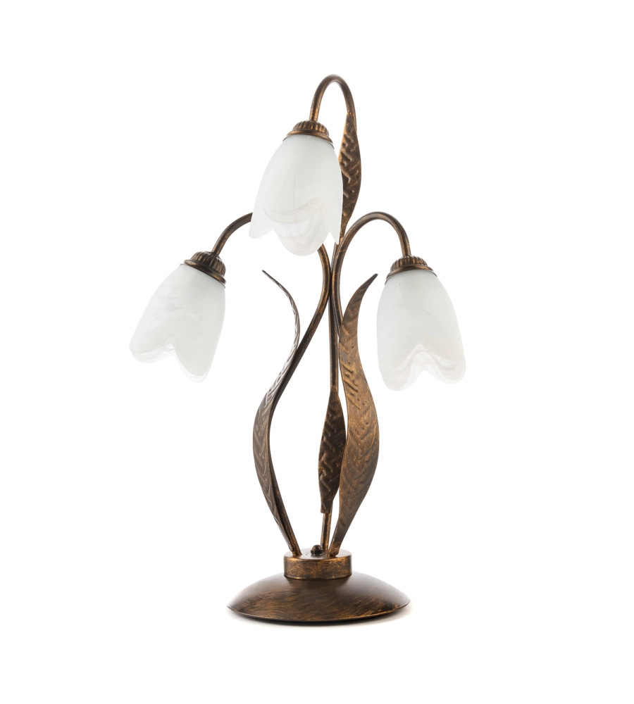 LAMPADA DA TAVOLO 3 LUCI ONLI "GRANDE" BRONZO E14